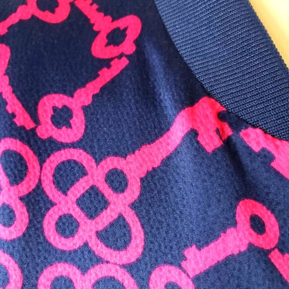 Vintage Le Tigre Ribbed Blue & Pink Geometric Link Key Bomber Y2K Jacket - Picture 4 of 11